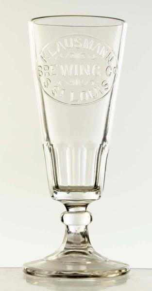 KLAUSMANN BREWING CO. PEDESTAL STYLE BEER GLASS.  