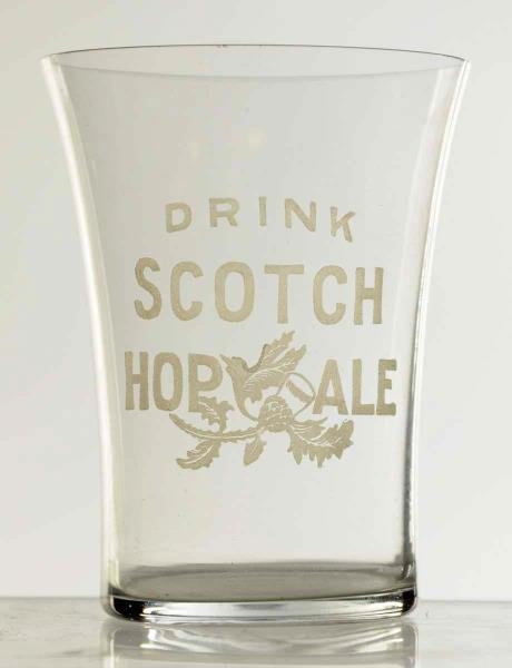 DRINK SCOTCH HOP ALE ACID ETCHED BEER GLASS.      