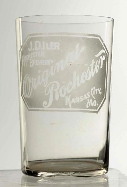 J.D. ILER ROCHESTER BREWERY ACID ETCHED GLASS.    