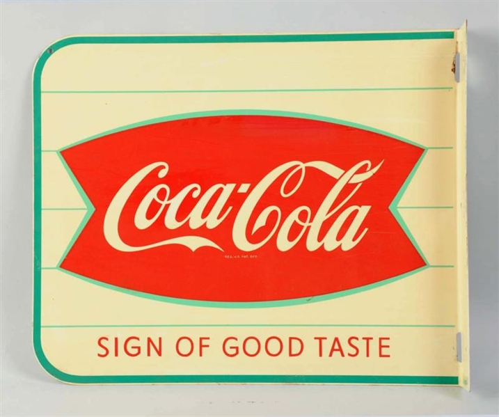 1960 COCA-COLA TIN FLANGE SIGN.                   