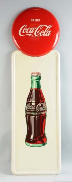 1950’S COCA-COLA BOTTLE PILASTER WITH BUTTON.     