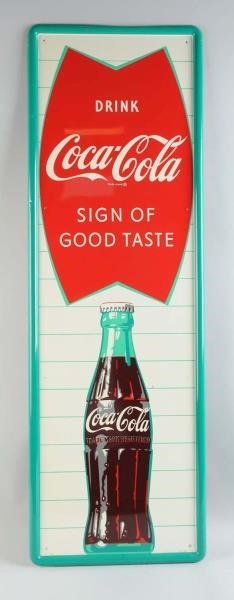 1960’S COCA-COLA VERTICAL TIN SIGN.               