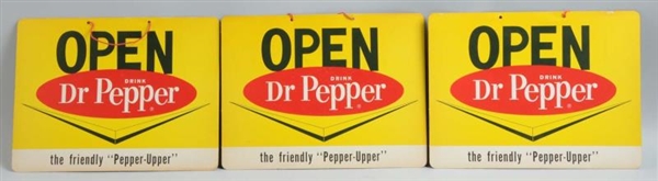 LOT OF 3: DR. PEPPER OPEN/CLOSED SIGNS.           