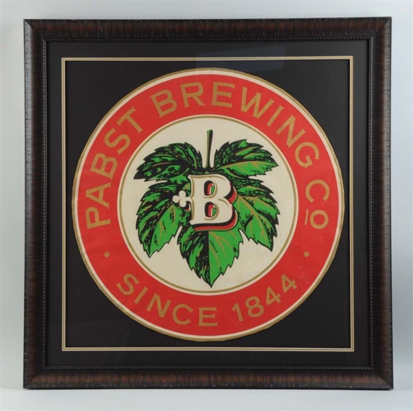 PABST BREWING CO. ROUND CANVAS SIGN.              