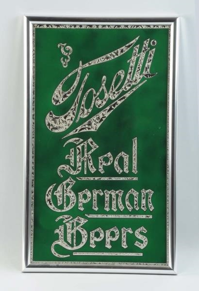 FOSETTI REAL GERMAN BEERS FOIL BACKED SIGN.       