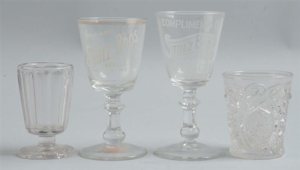 LOT OF 4: STOLZ BROS BEER GLASSES.                