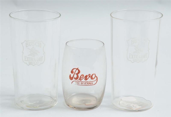 LOT OF 3: ANHEUSER - BUSCH GLASSES.               