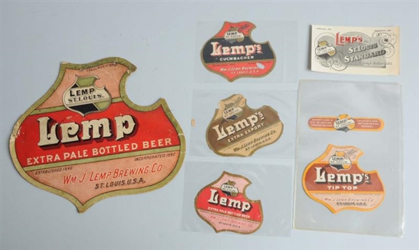 LOT OF 6: LEMPS BEER PAPER ITEMS.                