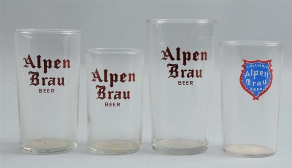 LOT OF 4: ALPEN BRAU BEER GLASSES.                