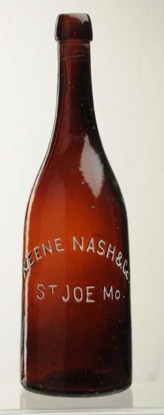 KEENE NASH & CO. LARGE EMBOSSED BEER BOTTLE.      