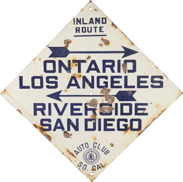AUTO CLUB OF SOUTHERN CALIFORNIA PORCELAIN SIGN   