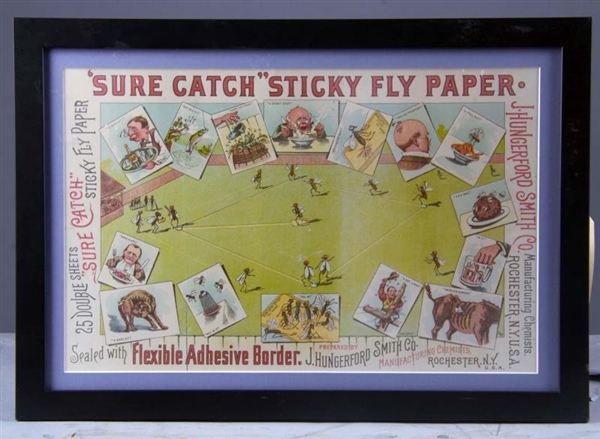 SURE CATCH STICKY FLY PAPER ADVERTISEMENT PRINT   