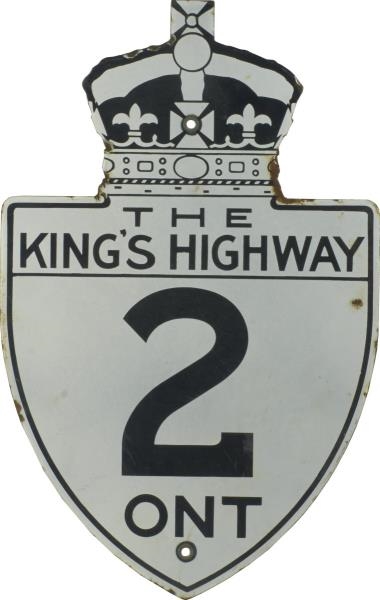 THE KINGS HIGHWAY SINGLE SIDED PORCELAIN SIGN    