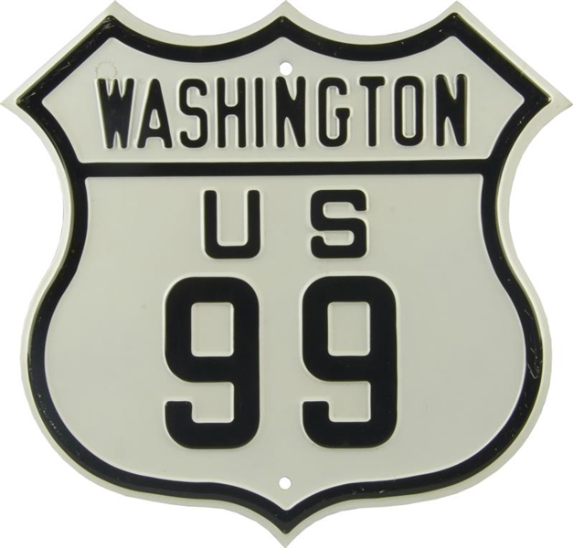 US 99 WASHINGTON EMBOSSED METAL SIGN              