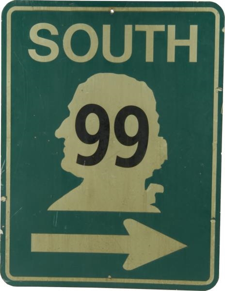 SOUTH 99 REFLECTIVE ROAD SIGN                     