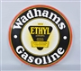 WADHAMS GASOLINE DOUBLE SIDED PORCELAIN SIGN      