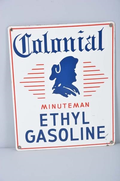 COLONIAL SINGLE SIDED PORCELAIN SIGN              