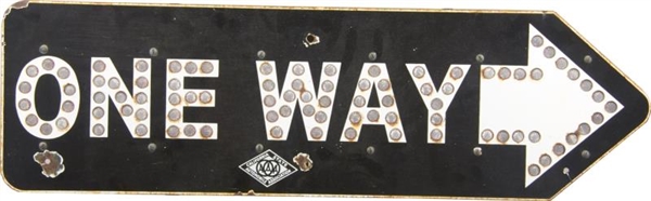 AAA ONE WAY REFLECTIVE PORCELAIN ROAD SIGN        