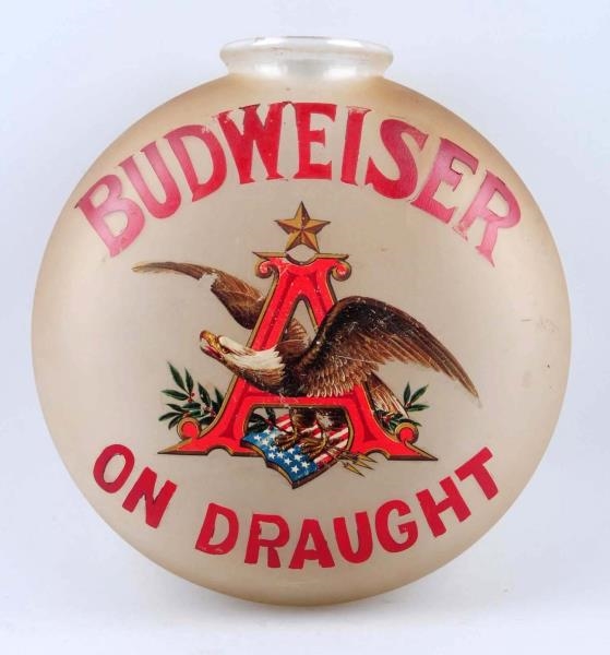 ANHEUSER BUSCH DOUBLE SIDED GLASS GLOBE.          