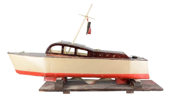 45" MODEL  WOODEN MOTOR BOAT  WITH MAST           