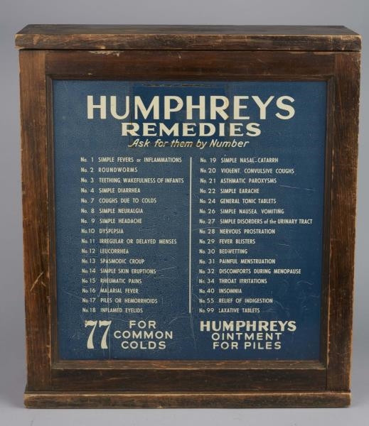 HUMPHREYS REMEDIES WOOD COUNTERTOP DISPLAY        