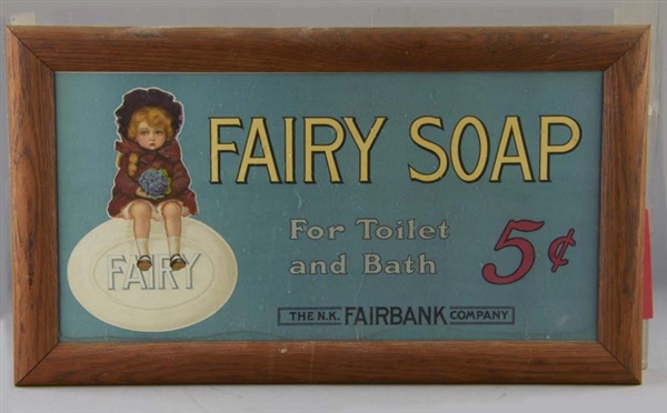 FAIRY SOAP FRAMED ADVERTISING LITHO SIGN          