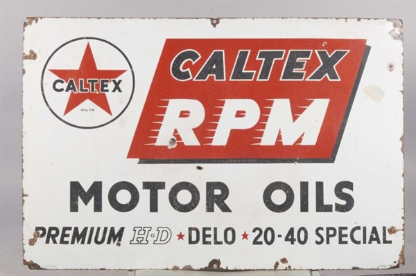 CALTEX RPM MOTOR OILS PORCELAIN SIGN              