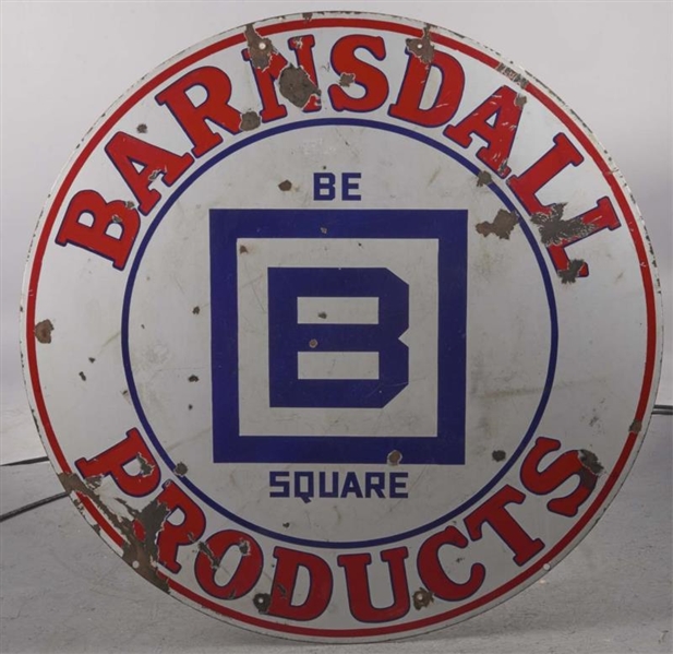 ROUND BARNSDALE PRODUCT PORCELAIN SIGN            