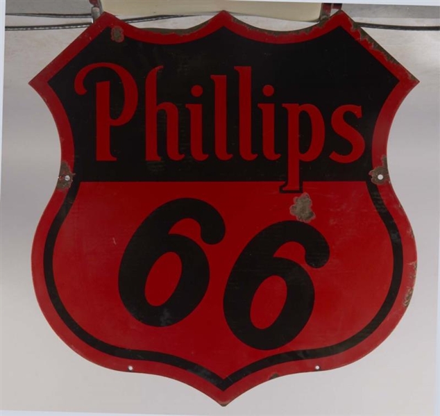 DOUBLE SIDED PHILLIPS 66 PORCELAIN SIGN           