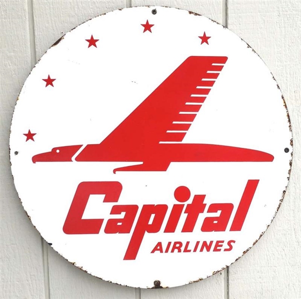 SINGLE SIDED PORCELAIN CAPITAL AIRLINES WITH LOGO 