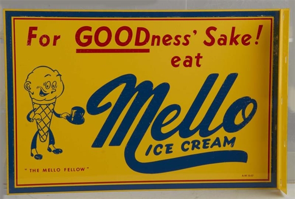 MELLO ICE CREAM DOUBLE-SIDED FLANGE SIGN          