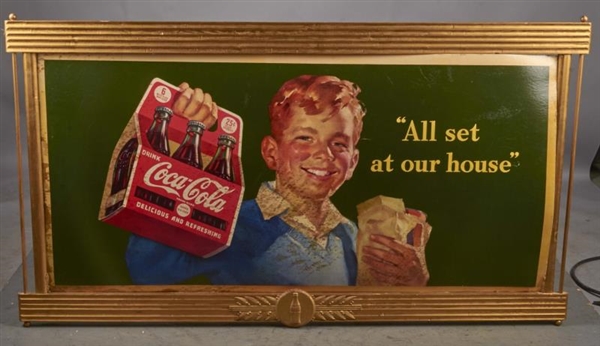 COCA COLA POSTER IN GOLD FRAME                    