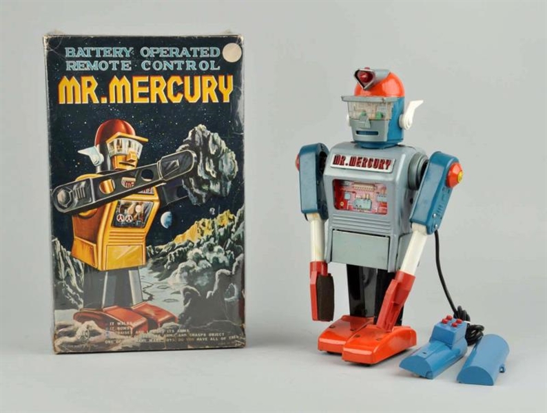 JAPANESE BATTERY OPERATED MR. MERCURY ROBOT.      