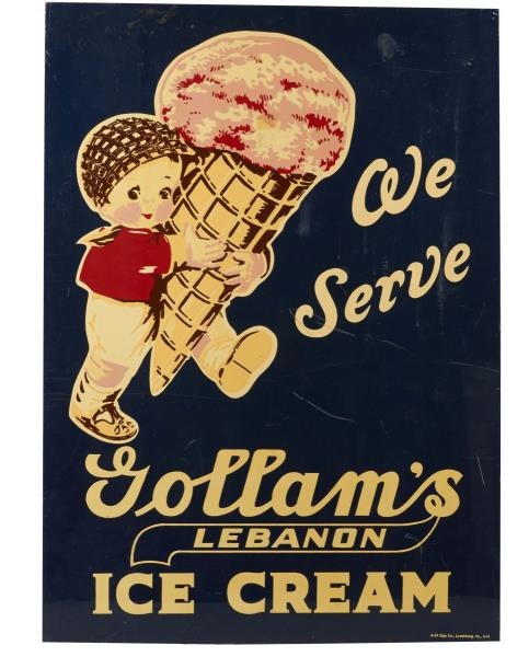 GOLLAMS LEBANON ICE CREAM ADVERTISING SIGN       