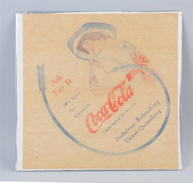 1912 COCA-COLA RICE PAPER NAPKIN.                 