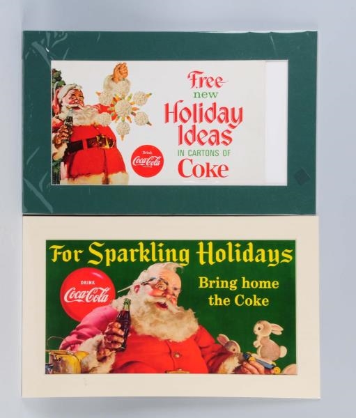 LOT OF 2: 1950S-60S COCA-COLA PAPER POSTERS.    