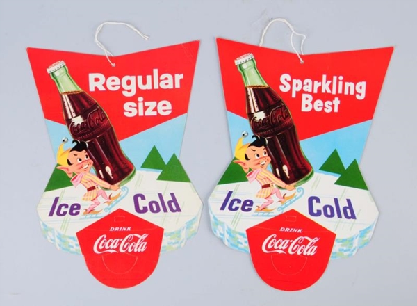 LOT OF 2: 1956 COCA-COLA HANGING SIGNS.           
