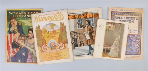 LOT OF 5: EARLY MAGAZINES WITH COCA-COLA ADS.     