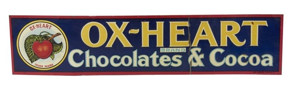 OX-HEART CHOCOLATES & COCOA ADVERTISING SIGN      