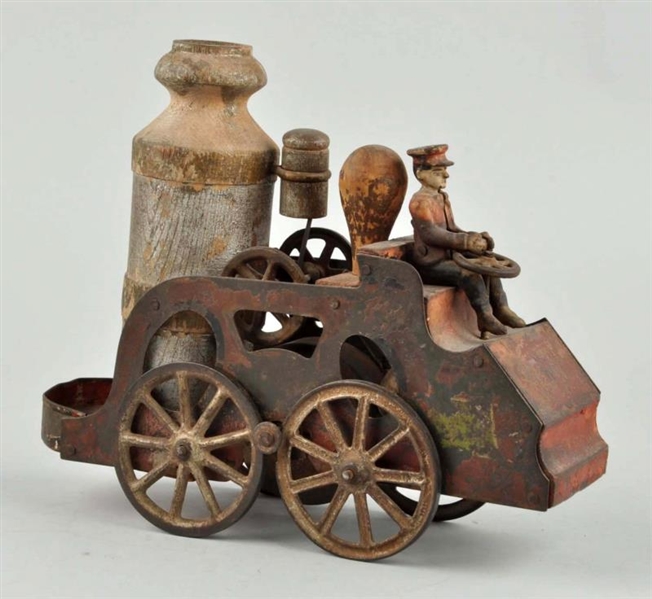 EARLY AMERICAN MADE HILL CLIMBER FIRE PUMPER TOY. 