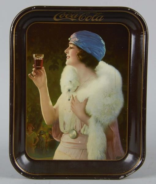 COCA COLA TIN ADVERTISING TRAY OF  A FLAPPER      