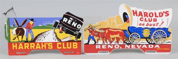 LOT OF 2: RENO NEVADA LICENSE PLATE TOPPERS       