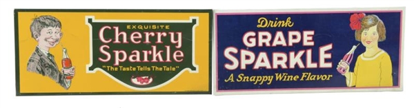 LOT OF 2: SPARKLE SODA ADVERTISING SIGNS          