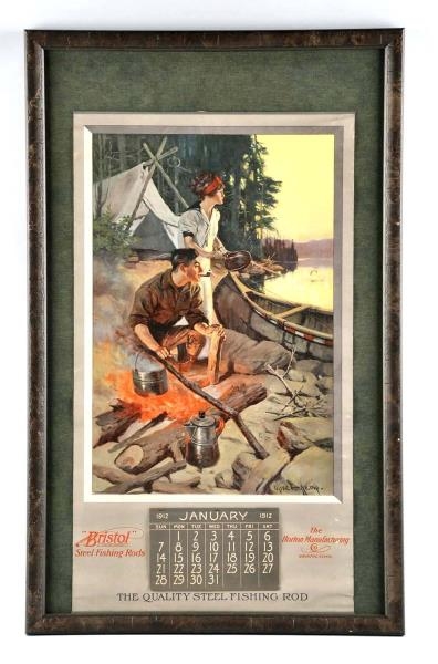 1912 BRISTOL FISHING RODS ADVERTISING CALENDAR.   