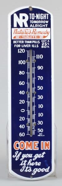 NATURES REMEDY PORCELAIN ADVERTISING THERMOMETER 
