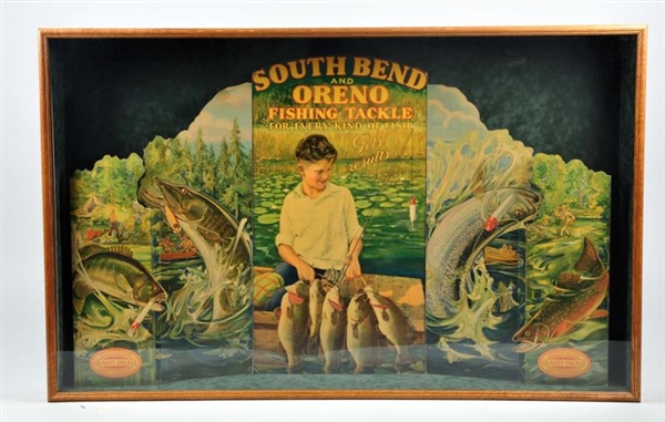 C. 1930 SOUTH BEND FISHING TACKLE DISPLAY.        