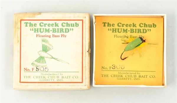 THE CREEK CHUB HUM-BIRD INTRO BOX, BAIT, AND CARD.