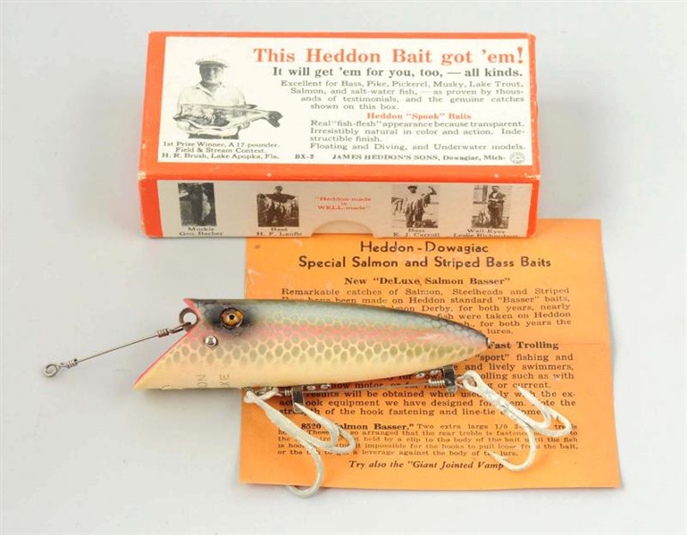 HEDDON DELUXE BASSER #8529 PBH, NEW IN THE BOX!   