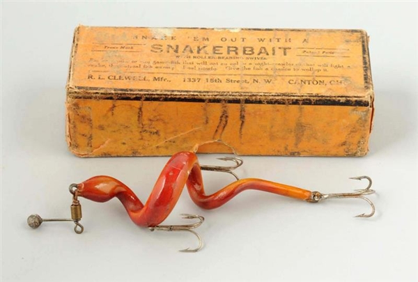 R. L. CLEWELLS SNAKERBAIT AND BOX, CANTON, OH.   