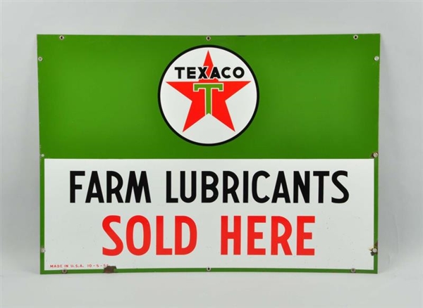 TEXACO FARM LUBRICATIONS SSP SIGN.                